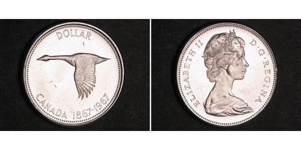 1 Dólar Canadá Plata Isabel II (1926-2022)