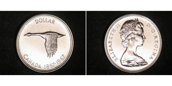 1 Dólar Canadá Plata Isabel II (1926-2022)