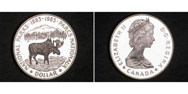 1 Dólar Canadá Plata Isabel II (1926-2022)