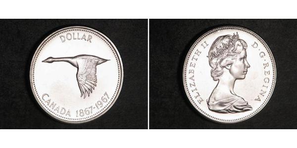 1 Dólar Canadá Plata Isabel II (1926-2022)