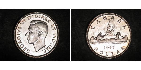 1 Dólar Canadá Plata Jorge VI (1895-1952)
