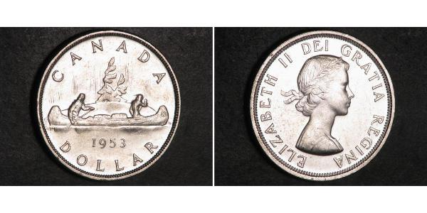 1 Dólar Canadá Plata Isabel II (1926-2022)