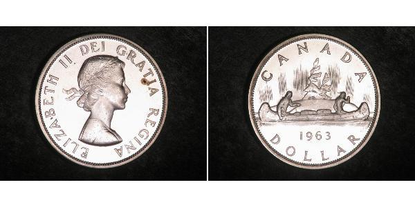 1 Dólar Canadá Plata Isabel II (1926-2022)