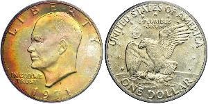 1 Dólar Estados Unidos de América (1776 - ) Plata Dwight D. Eisenhower (1890-1969)