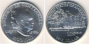 1 Dólar Estados Unidos de América (1776 - ) Plata Dwight D. Eisenhower (1890-1969)