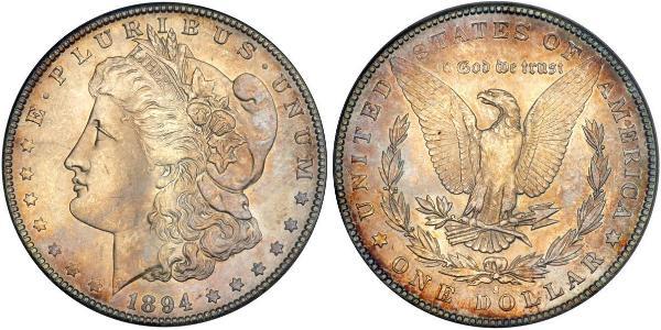 1 Dólar Estados Unidos de América (1776 - ) Plata 