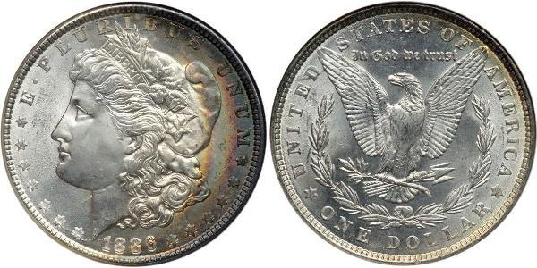 1 Dólar Estados Unidos de América (1776 - ) Plata 