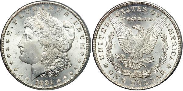 1 Dólar Estados Unidos de América (1776 - ) Plata 