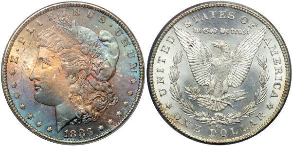1 Dólar Estados Unidos de América (1776 - ) Plata 