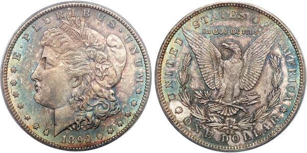 1 Dólar Estados Unidos de América (1776 - ) Plata 