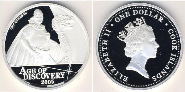 1 Dólar Islas Cook Plata Isabel II (1926-2022)