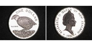 1 Dólar Nueva Zelanda Plata Isabel II (1926-2022)