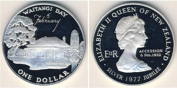 1 Dólar Nueva Zelanda Plata Isabel II (1926-2022)