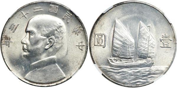 1 Dólar República Popular China Plata 