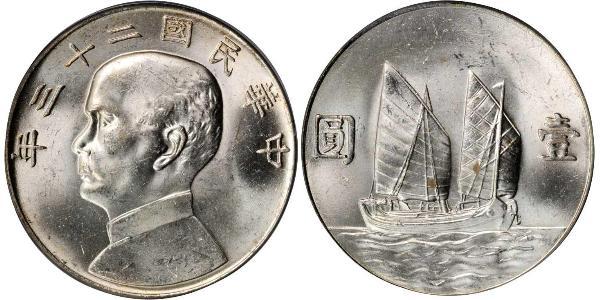 1 Dólar República Popular China Plata 