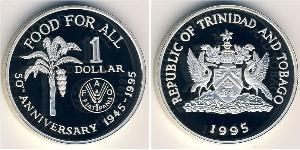 1 Dólar Trinidad y Tobago Plata 