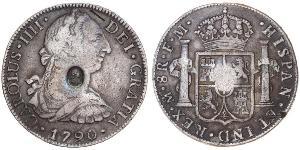 1 Dólar / 8 Real Reino Unido de Gran Bretaña e Irlanda (1801-1922) / Virreinato de Nueva España (1519 - 1821) Plata Carlos IV de España (1748-1819) / Jorge III (1738-1820)