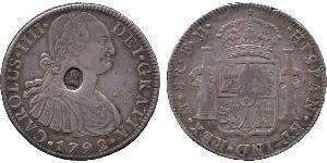 1 Dólar / 8 Real Reino Unido de Gran Bretaña e Irlanda (1801-1922) / Virreinato de Nueva España (1519 - 1821) Plata Carlos IV de España (1748-1819) / Jorge III (1738-1820)