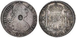 1 Dólar / 8 Real Reino Unido de Gran Bretaña e Irlanda (1801-1922) / Virreinato de Nueva España (1519 - 1821) Plata Carlos IV de España (1748-1819) / Jorge III (1738-1820)