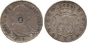 1 Dólar / 8 Real Reino Unido de Gran Bretaña e Irlanda (1801-1922) / Virreinato de Nueva España (1519 - 1821) Plata Carlos IV de España (1748-1819) / Jorge III (1738-1820)