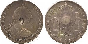 1 Dólar / 8 Real Reino Unido de Gran Bretaña e Irlanda (1801-1922) / Virreinato de Nueva España (1519 - 1821) Plata Carlos IV de España (1748-1819) / Jorge III (1738-1820)