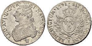 1 Ecu Kingdom of France (843-1791) Argent Louis XVI de France (1754 - 1793)