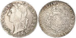 1 Ecu Kingdom of France (843-1791) Argent Louis XV de France (1710-1774)