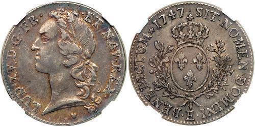 1 Ecu Kingdom of France (843-1791) Argent Louis XV de France (1710-1774)