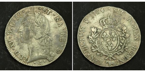 1 Ecu Kingdom of France (843-1791) Argent Louis XV de France (1710-1774)