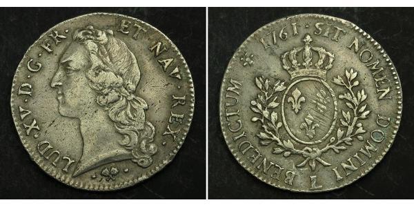 1 Ecu Kingdom of France (843-1791) Argent Louis XV de France (1710-1774)