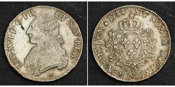 1 Ecu Kingdom of France (843-1791) Argent Louis XVI de France (1754 - 1793)