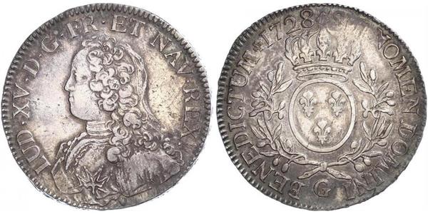 1 Ecu Kingdom of France (843-1791) Argent Louis XV de France (1710-1774)