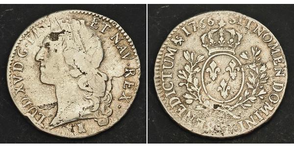 1 Ecu Kingdom of France (843-1791) Argent Louis XV de France (1710-1774)