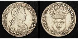 1 Ecu Francia Argento Luigi XIV di Francia (1638-1715)