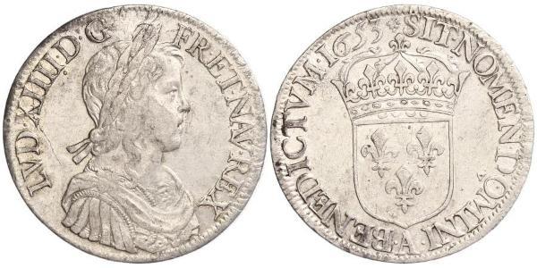 1 Ecu Francia Argento Luigi XIV di Francia (1638-1715)