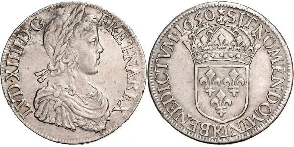 1 Ecu Francia Argento Luigi XIV di Francia (1638-1715)