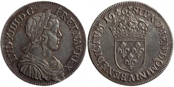 1 Ecu Francia Argento Luigi XIV di Francia (1638-1715)