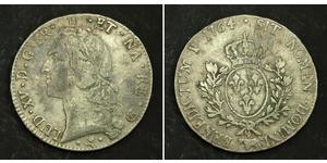 1 Ecu Francia medioevale (843-1791) Argento Luigi XV di Francia (1710-1774)