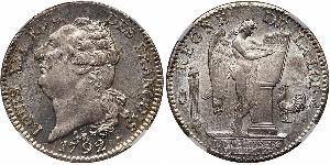 1 Ecu Francia medioevale (843-1791) Argento Luigi XVI di Francia (1754 - 1793)