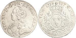1 Ecu Francia medioevale (843-1791) Argento Luigi XV di Francia (1710-1774)