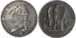 1 Ecu Francia medioevale (843-1791) Argento Luigi XVI di Francia (1754 - 1793)