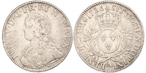 1 Ecu Francia medioevale (843-1791) Argento Luigi XV di Francia (1710-1774)