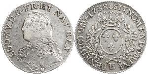 1 Ecu Francia medioevale (843-1791) Argento Luigi XV di Francia (1710-1774)