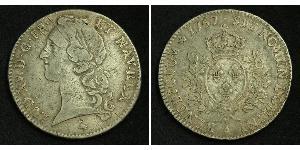 1 Ecu Francia medioevale (843-1791) Argento Luigi XV di Francia (1710-1774)