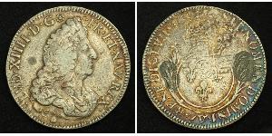 1 Ecu Francia medioevale (843-1791) Argento Luigi XIV di Francia (1638-1715)