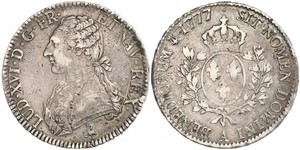 1 Ecu Francia medioevale (843-1791) Argento Luigi XVI di Francia (1754 - 1793)