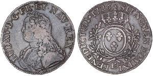 1 Ecu Francia medioevale (843-1791) Argento Luigi XV di Francia (1710-1774)