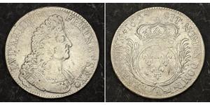 1 Ecu Francia medioevale (843-1791) Argento Luigi XIV di Francia (1638-1715)