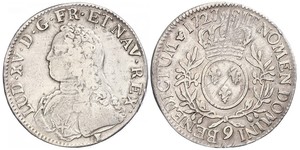 1 Ecu Francia medioevale (843-1791) Argento Luigi XV di Francia (1710-1774)