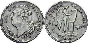 1 Ecu Francia medioevale (843-1791) Argento Luigi XVI di Francia (1754 - 1793)